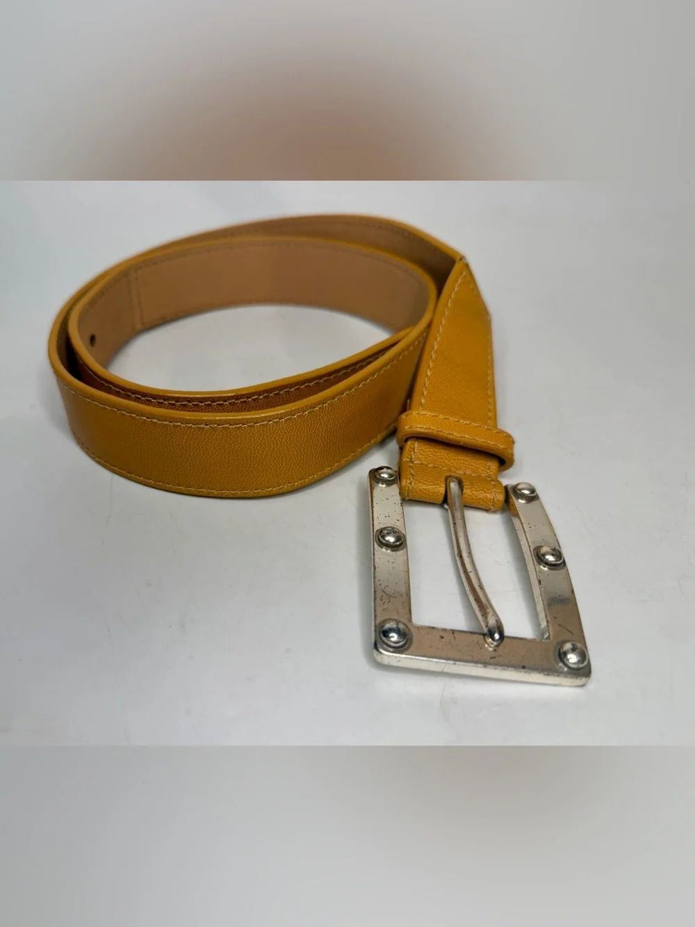 Vintage Michael Kors Genuine Leather Belt with silver Buckle Size M Mens 34 1.5”